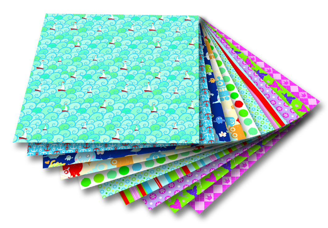 Skladacie origami papiere "Detské" - 80 g/m2 - 20x20cm