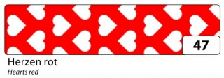 Washi Tape - dekoračná lepiaca páska - 10 mx15 mm - červená so srdiečkami