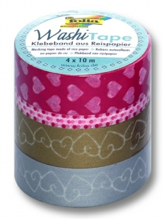 Washi Tape - set dekoračných lepiacich pások - motív Láska