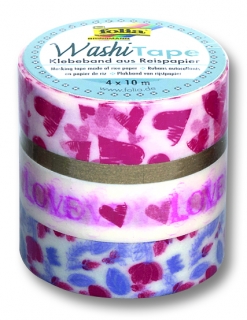 Washi Tape - set dekoračných lepiacich pások - motív Srdce